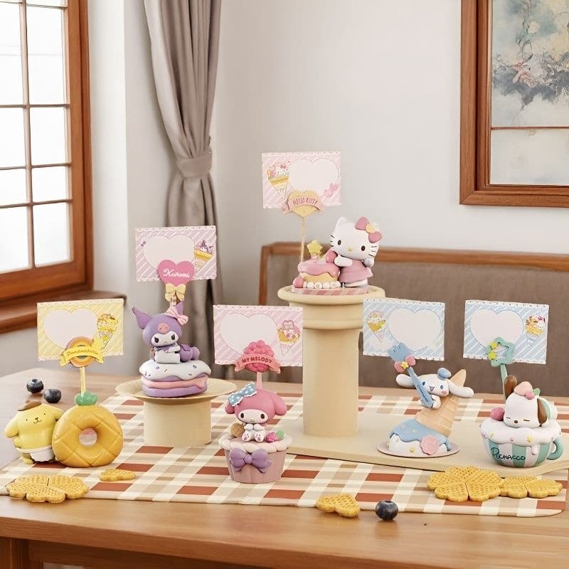 Sanrio Dessert Note Series Blind Box Kuromi Hello Kitty Doll Cute Desktop Ornament Girl Birthday Gift