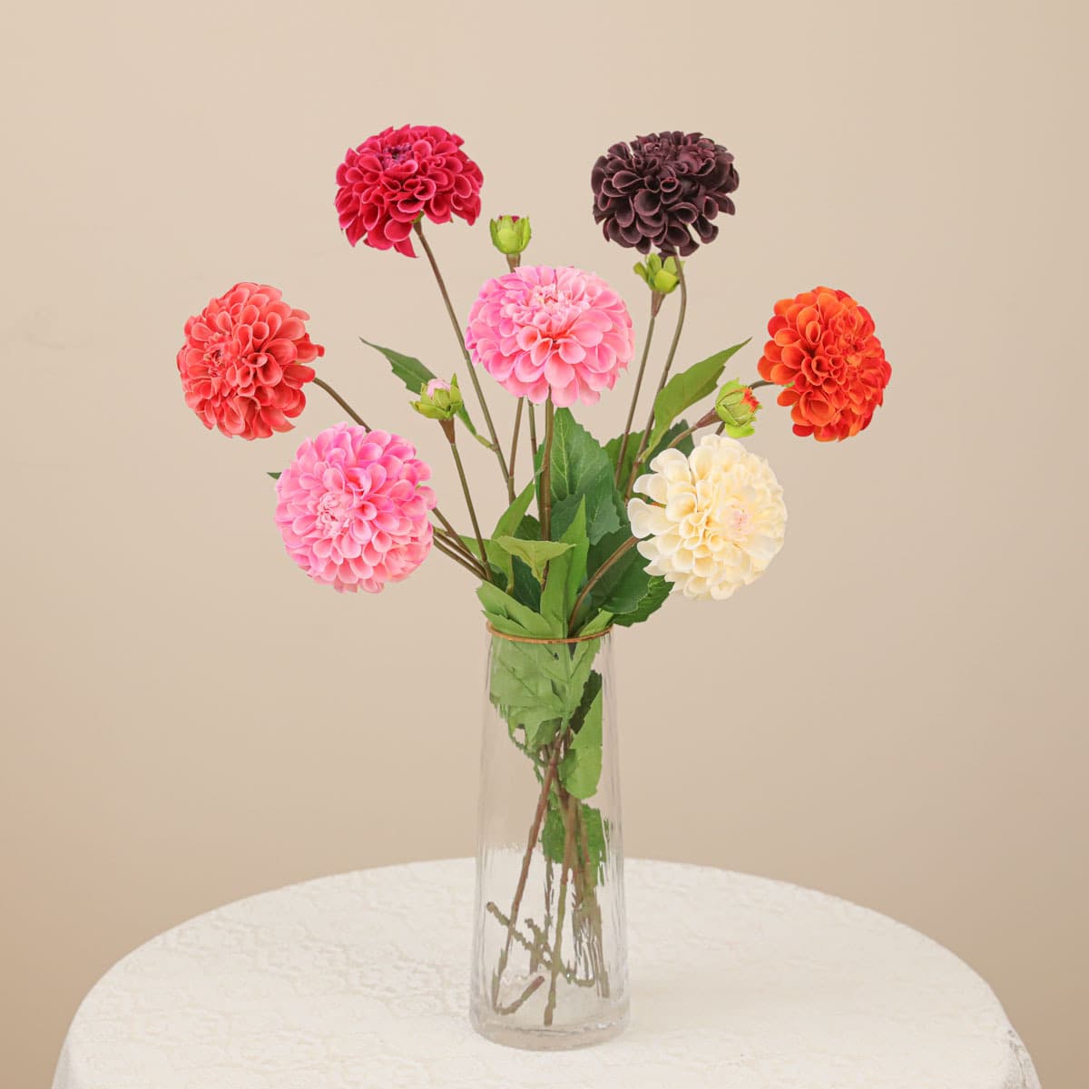 High-end simulation 2-head moisturizing hand-feeling dahlia home flower arrangement photography props diy bouquet accessories