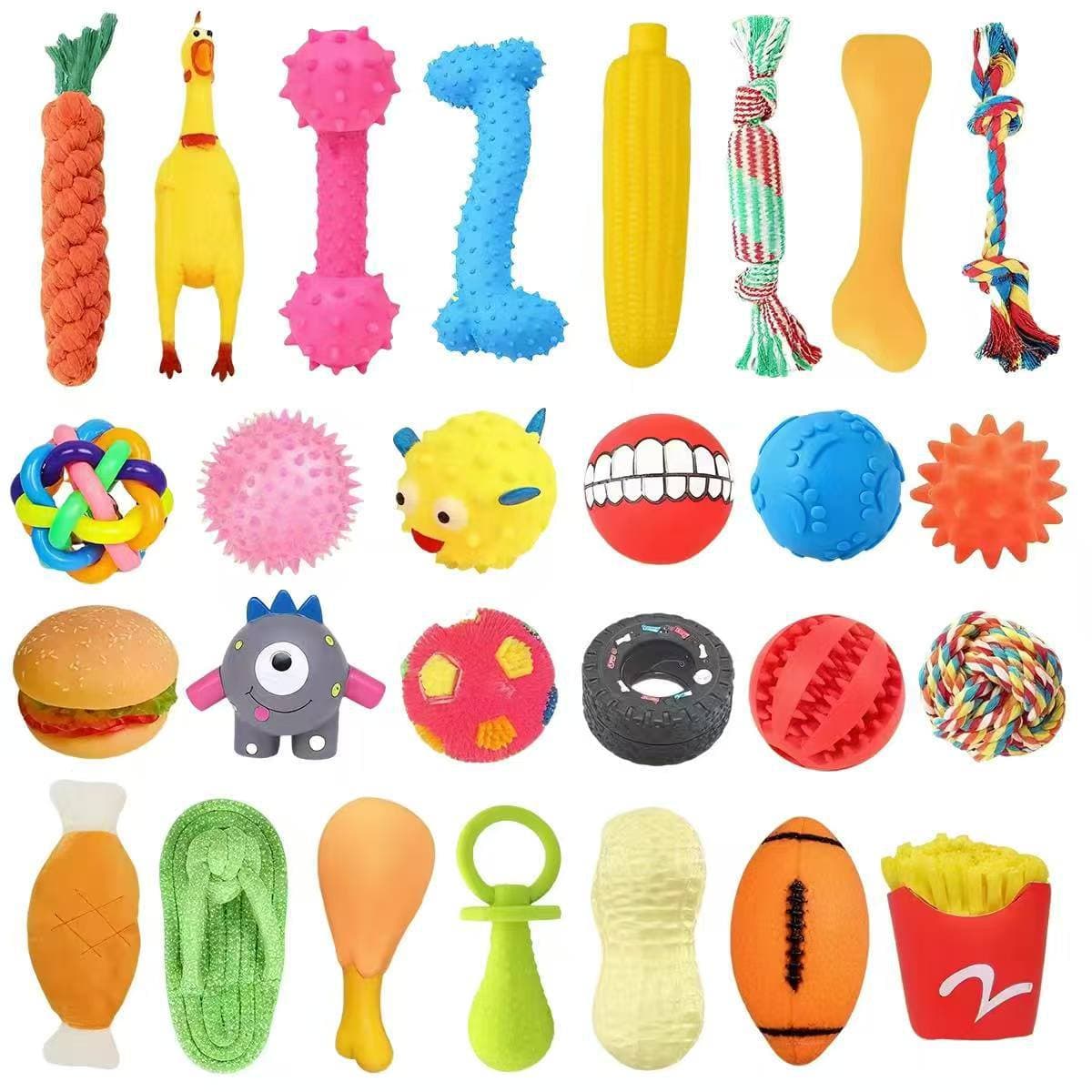 Dog Squeaky Toy Ball, Puppy Toy, Chew Resistant, Teeth Cleaning Stick, Golden Retriever, Teddy Training Pet Toy Supplies