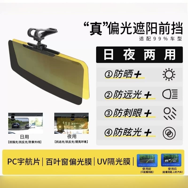 Driver Goggles Anti-Glare Car Visor Day and Night Dual-Purpose Vehicle Sunshade Sun Visor