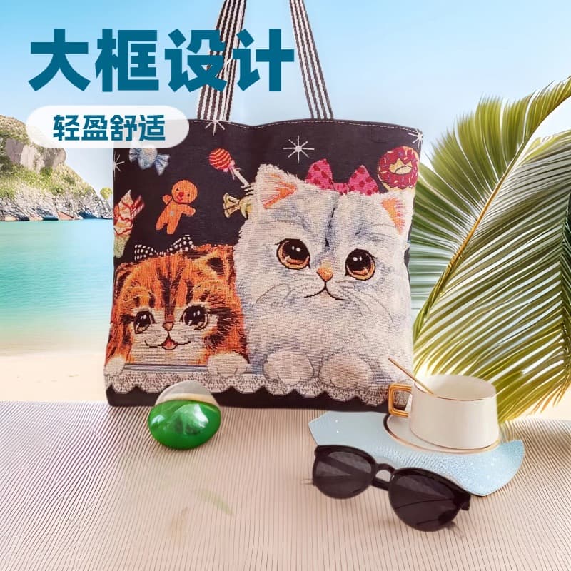 Cross-border women's bags for work canvas bags handbags cute patterns new Malaysia and Thailand large capacity shoulder bag women's tote bag