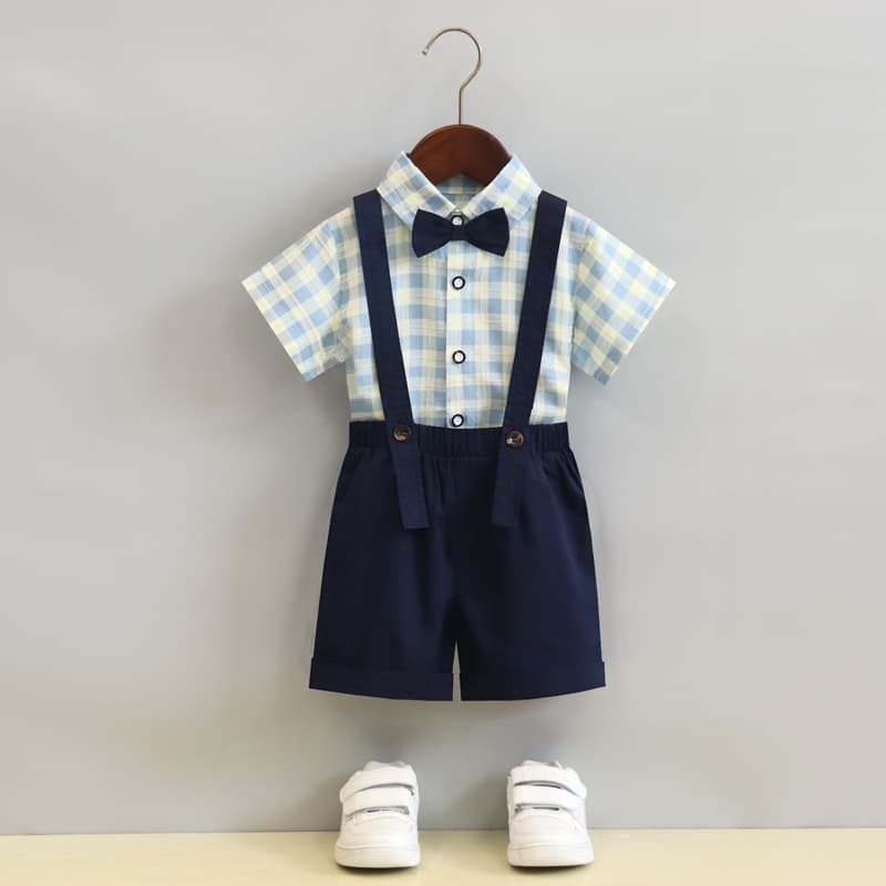 Baby Boy Suspenders Romper Birthday Suit New Summer Infant One-Year-Old First Birthday Outfit Kids Performance Wear