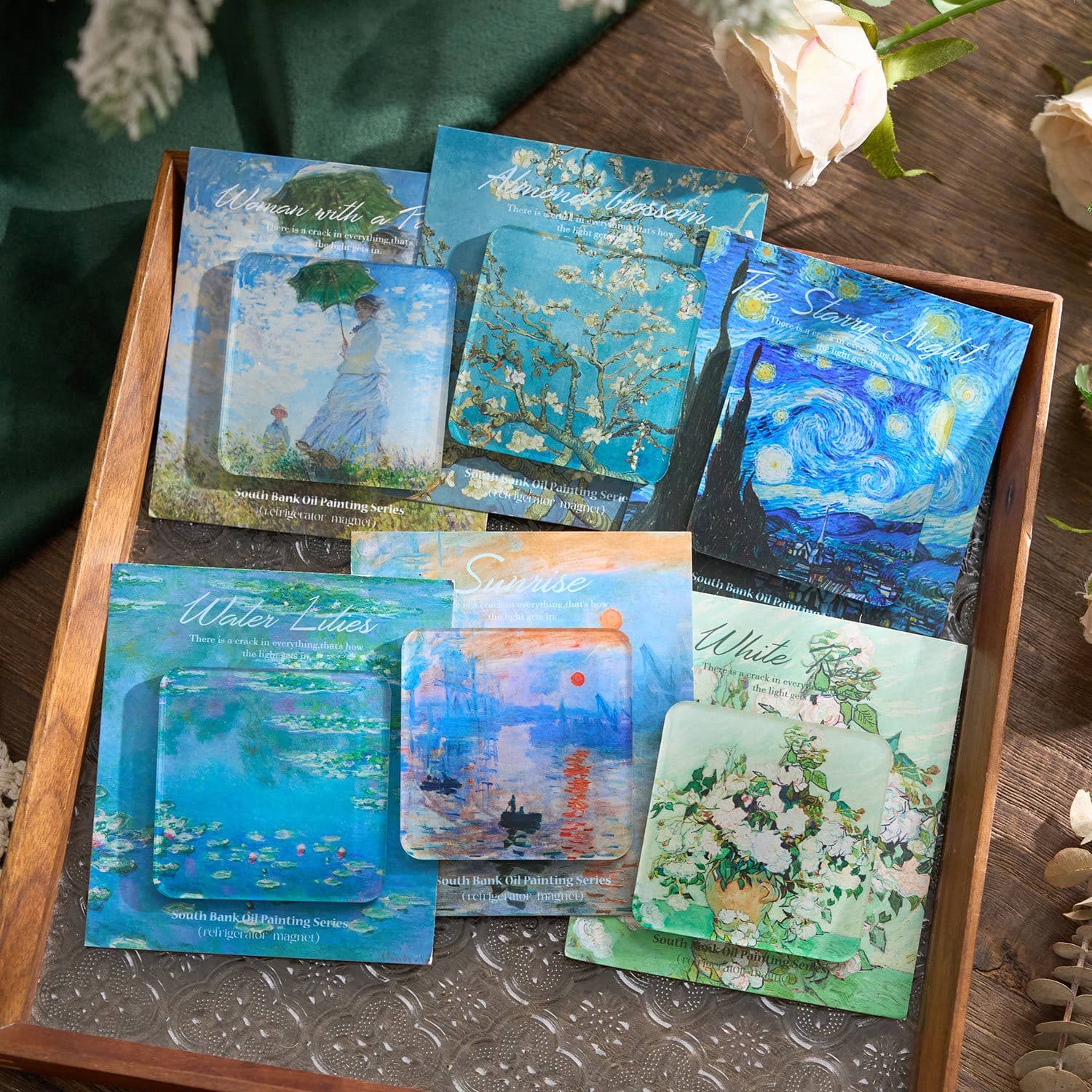 Zaomo Acrylic Refrigerator Magnets - South Bank Oil Painting Series - Famous Oil Painting Theme Refrigerator Decoration Magnets