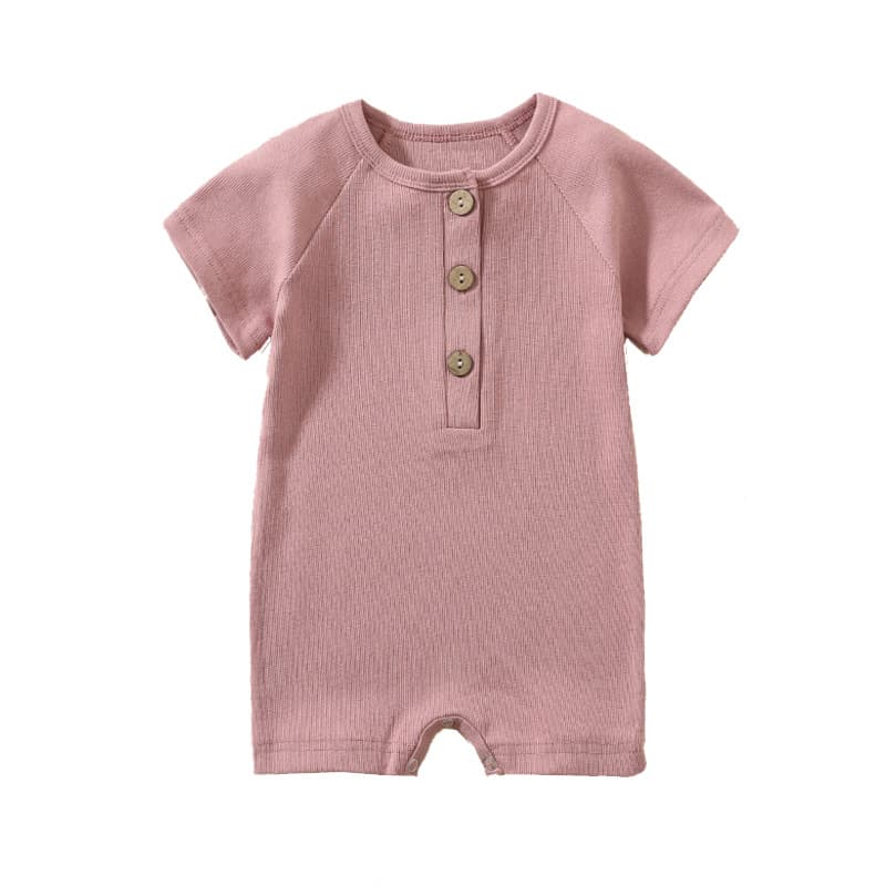 Baby Summer Short-Sleeve Onesie Cotton Thin Newborn Ins-Style Romper for Boys and Girls
