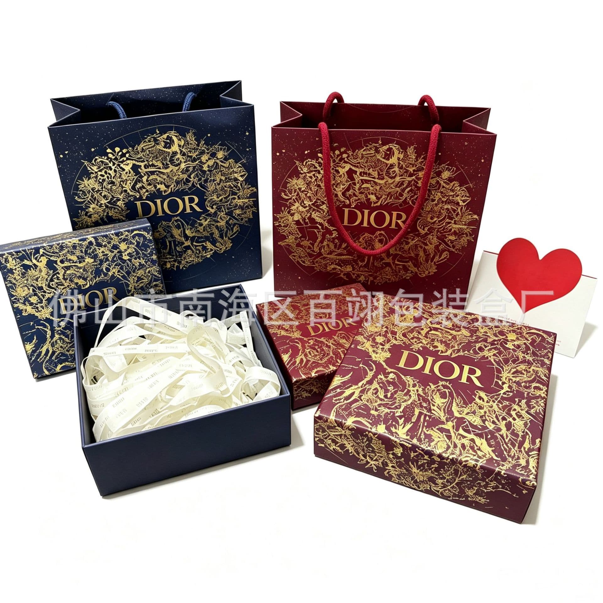 Dijia Shijia Fragrance Limited Edition Gift Box Red Gold Blue Gold Perfume Lipstick Gift Box Gift Bag Medium Handbag Wholesale
