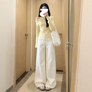 White Flowy Wide Leg Jeans for Women Spring Summer New High Waist Loose Slim Fit Versatile Textured Straight Leg Floor-Length Pants