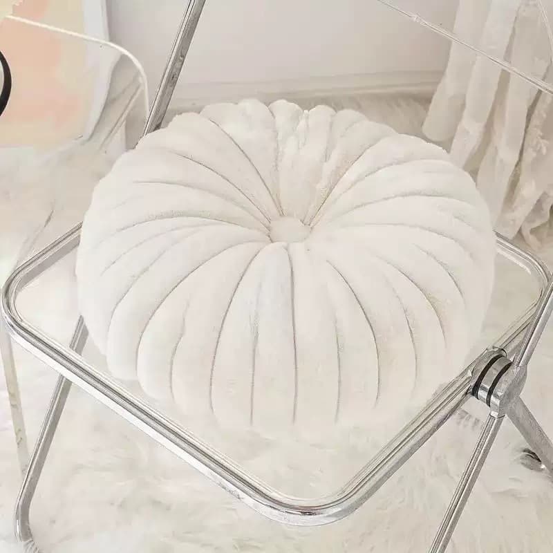 Pumpkin Throw Pillow INS Style Round Tie-Dye Striped Faux Plush Handmade Cushion Sofa Pillow Headboard Backrest Wholesale