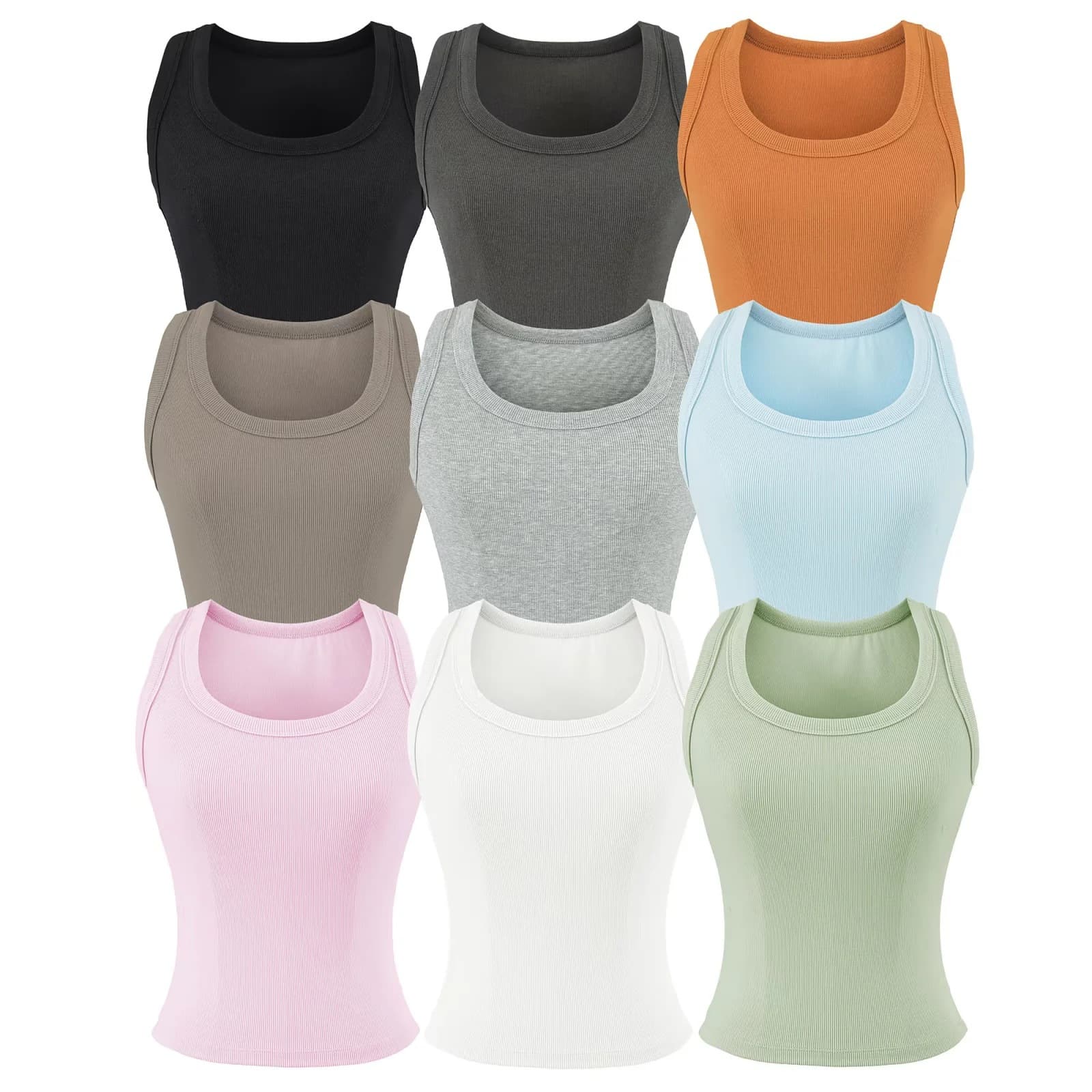 American Style Spicy Girl Square Neck Sleeveless Camisole Tank Top for Women Summer New Collection Slim Fit Conceal Armpit Fat Cropped Base Top