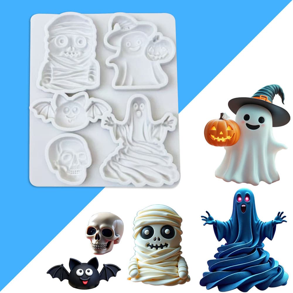 2025 new Halloween fondant silicone mold ghost bat diy cupcake baking mold