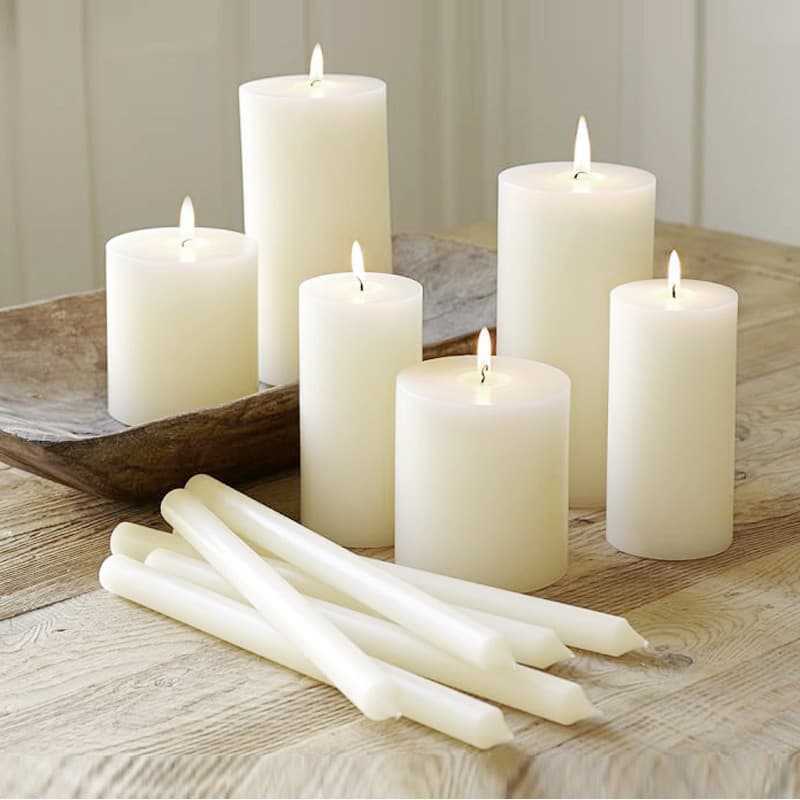 Ivory white candle odorless smoke-free wedding birthday banquet decoration hotel restaurant cylinder wax Christmas restaurant home