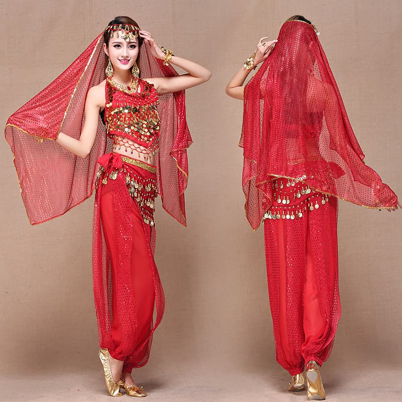 Indian Dance Costume Xinjiang Dance Belly Dance Crop Top Harem Pants Set Adult Women's Performance Outfit
