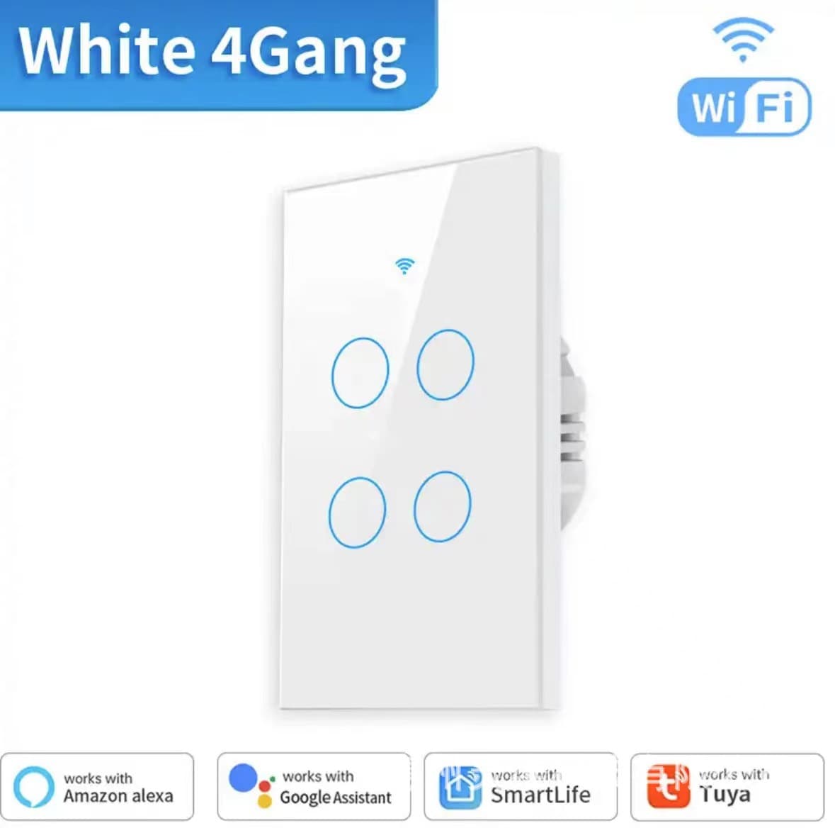 US Standard 120 Type Tuya WiFi Switch, Single Live/Neutral Wire Universal, Tuya Smart APP Mobile Control Light Switch