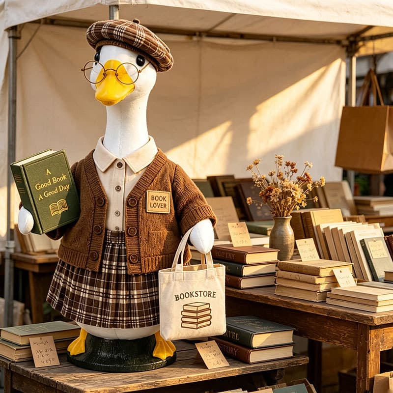 Cross-border 23-inch Goose Porch Goose Clothes Bookstore Administrator Ornaments Clothes Bookstore Decorative Props