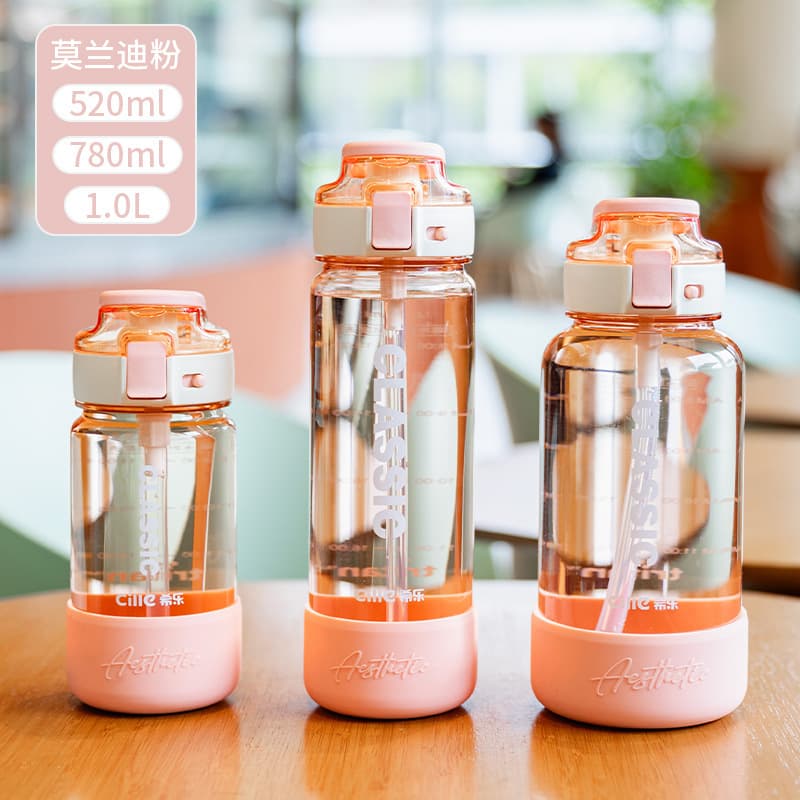 Xile Water Bottle Large Capacity Sports Water Bottle High Appearance Straw Cup Portable Plastic Water Bottle for School
