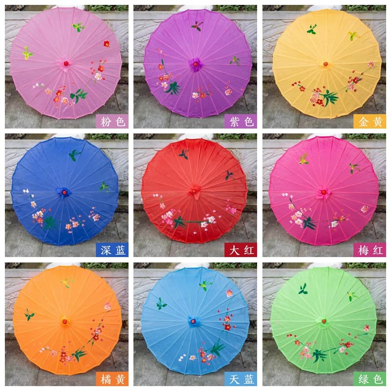 Classic craft umbrellas, silk fabric outdoor ceiling decorations, oil paper umbrellas, runway props, dance props, cosplay Chinese style cheongsam umbrellas