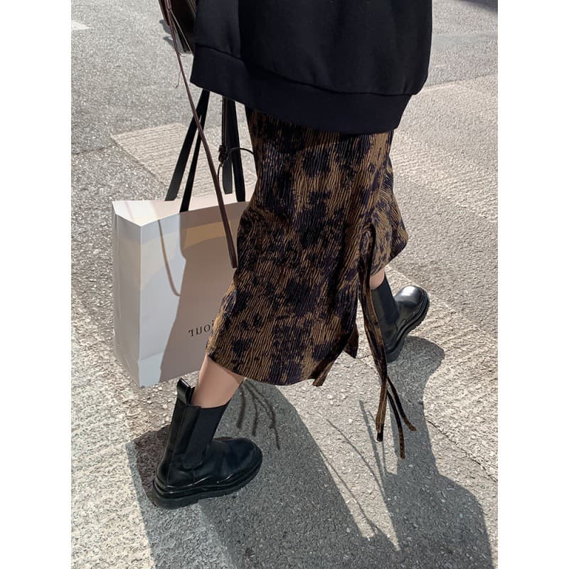 Maternity Slit Half Skirt Spring/Autumn Belly Support Retro Skirt Fall/Winter New A-Line Skirt, Versatile Mid-Length Flared Skirt