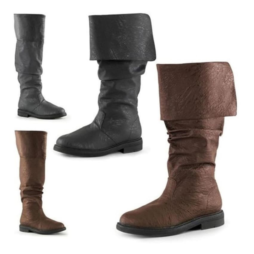 2025 Manufacturer specializing in cross-border trade men's shoes, including knee-high boots, flat boots, retro styles, plus sizes 40-4.