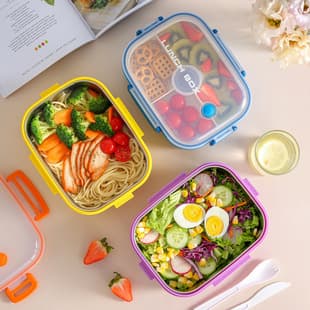 304 Stainless Steel Salad Box Lunch Box with Inner Grid Sauce Box Light Food Lunch Box Weight Loss Simple Meal Fruit Box Bento Box