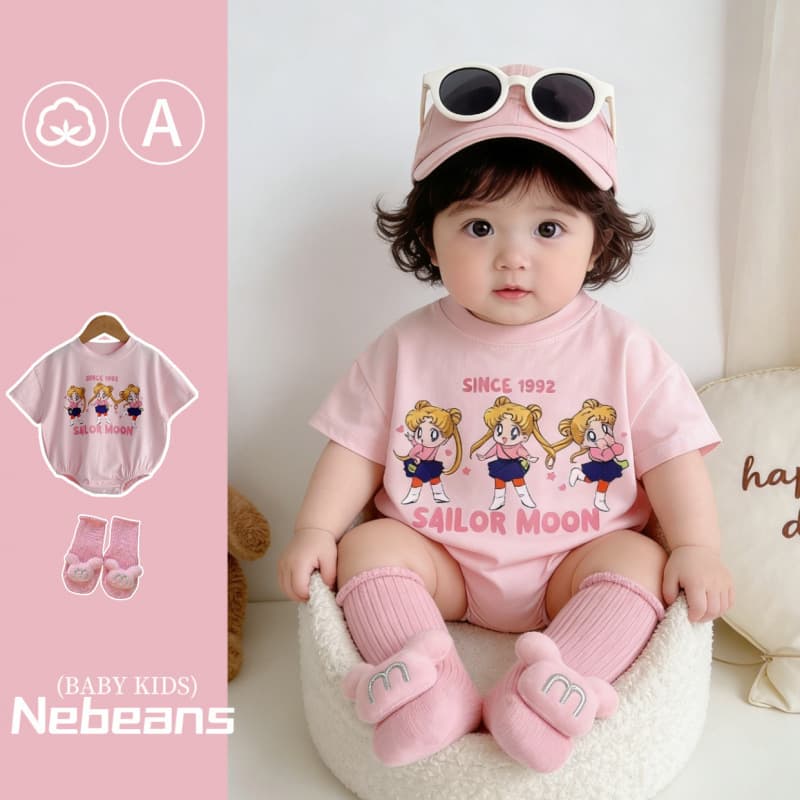 0-2 Years Cotton Soft Summer Baby Clothes Pink Anime Girl Cartoon Baby Girl Triangle Bodysuit Set