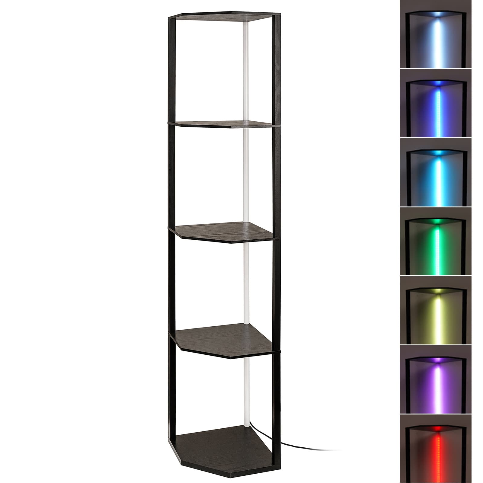LED bookshelf floor lamp remote control dimming RGB bookshelf lamp storage rack floor lamp cross-border floor lamp shelf lamp
