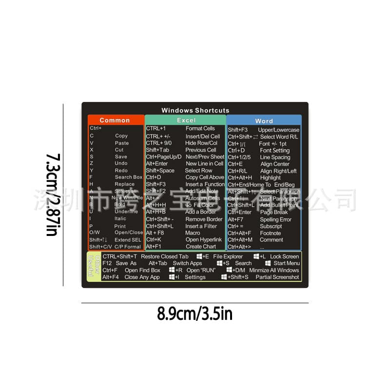 Bestselling Windows/Word Shortcut Waterproof Sticker for Laptop Office Software & MacBook