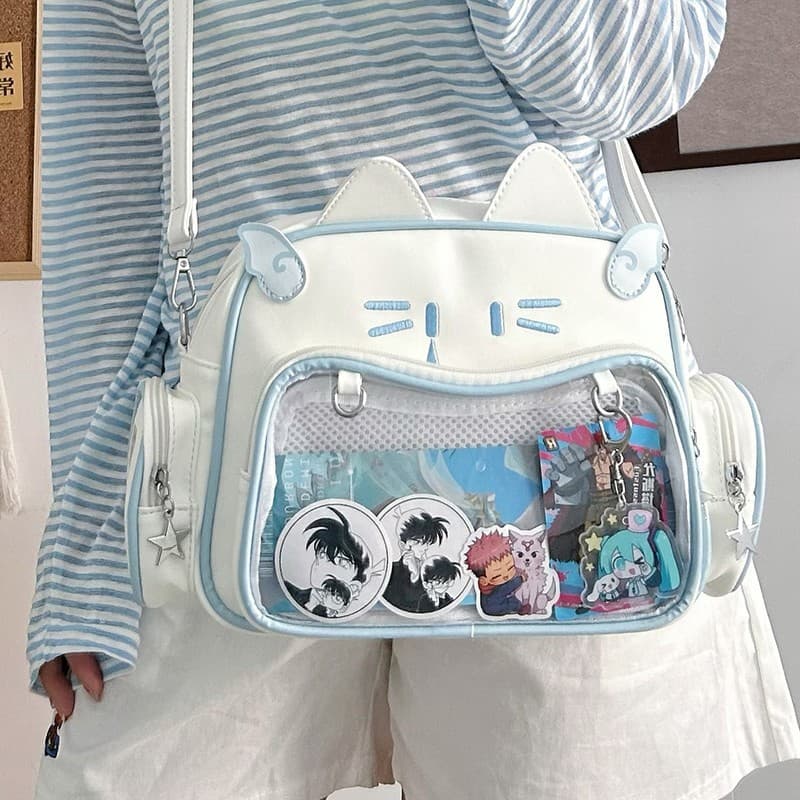 Millennial Kawaii Ita Bag 2023 Trendy Commute Cute Mechanical Cat Bag Three Colors Available Large Capacity Crossbody Bag