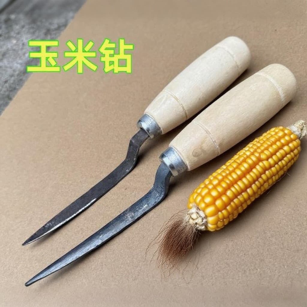 Corn Cob Drill Bit Milling Cutter Old-Fashioned Manual Corn Kernel Tool Dry Corn Threshing Awl Prying Corn Kernel Sheller