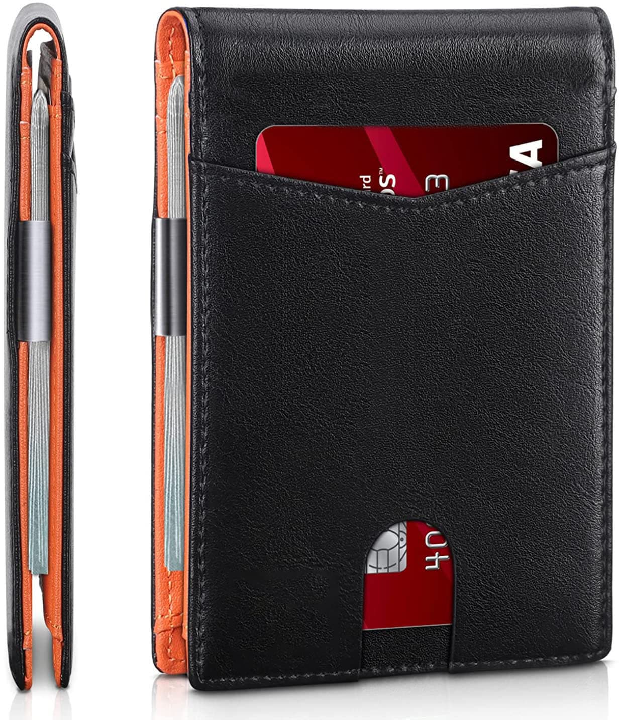 Minimalist Multi-functional Large Capacity RFID Blocking Ultra-thin Portable Dollar Clip Men's Wallet Card Holder in Microfiber