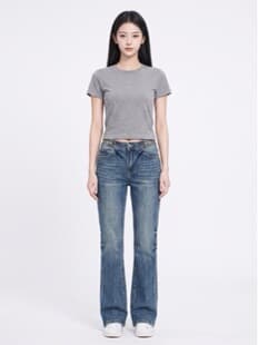 European and American chain wash flared jeans, high-waist non-stretch bell-bottom jeans, spring European and American style, extended length