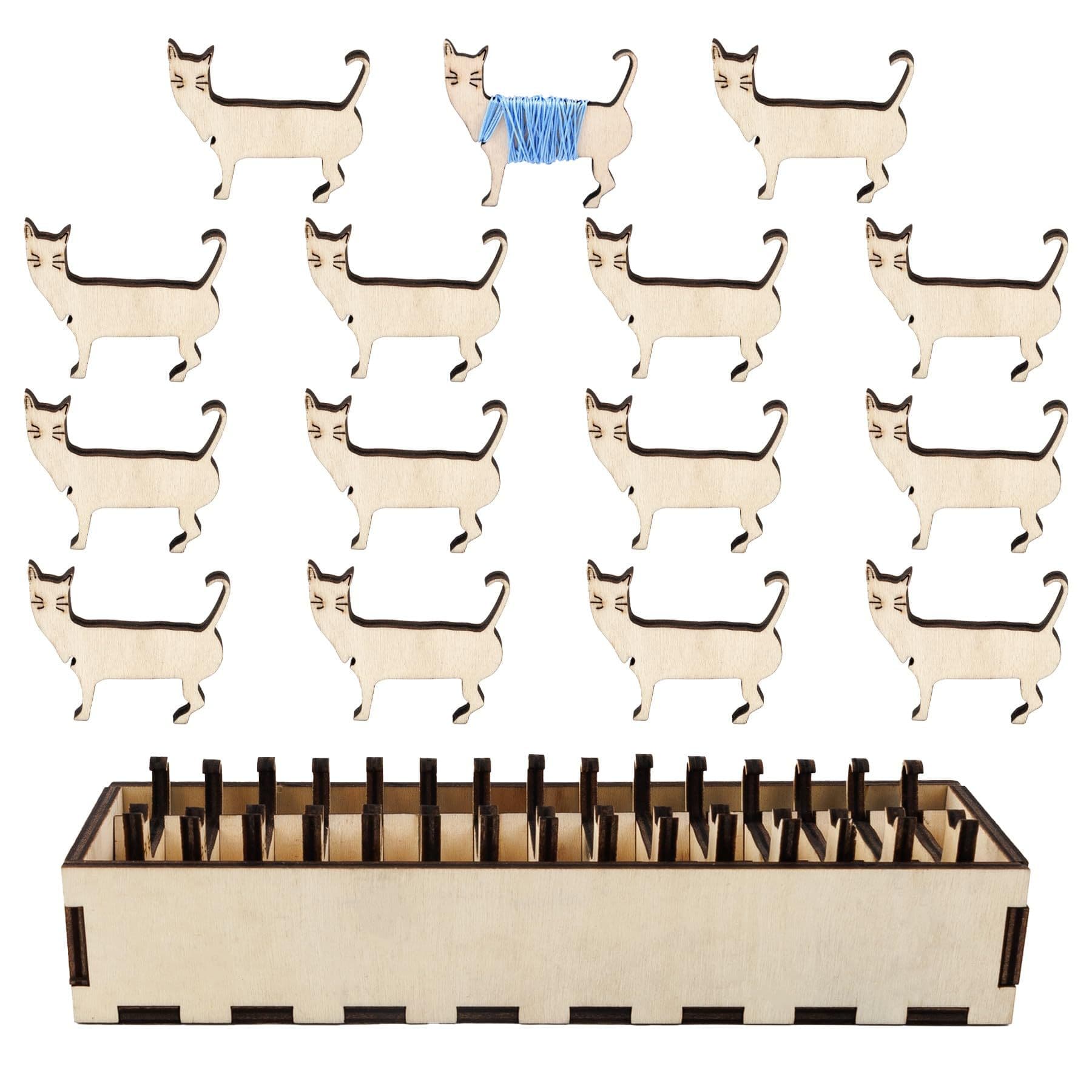 Cross border wooden animal spool kit sewing thread and organizer embroidery thread box dog shape stand box wholesale