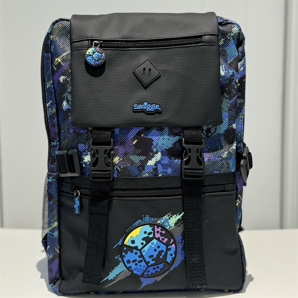 Australia Smiggle Stress Relief Backpack Extra Large Blue Football Handle Backpack Spine Protection Senior Grade Backpack