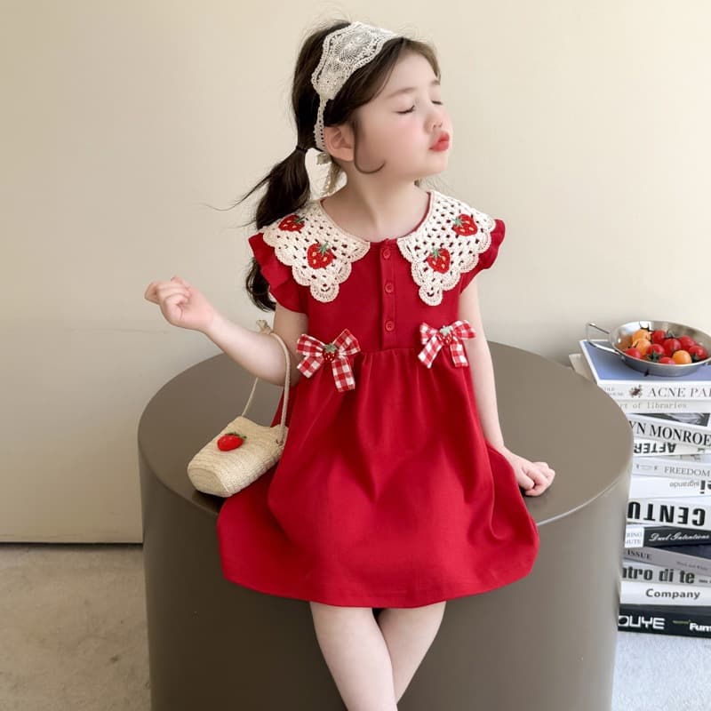 Girls Summer Dress 2026 New Style Baby Vest Dress Red Festive Birthday Party Dress