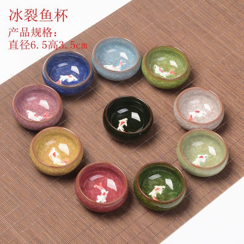 Portable Cracked Ice Teacup Gift Box: Ceramic Purple Clay Kung Fu Tea Set - Perfect for Weddings and Festivals.