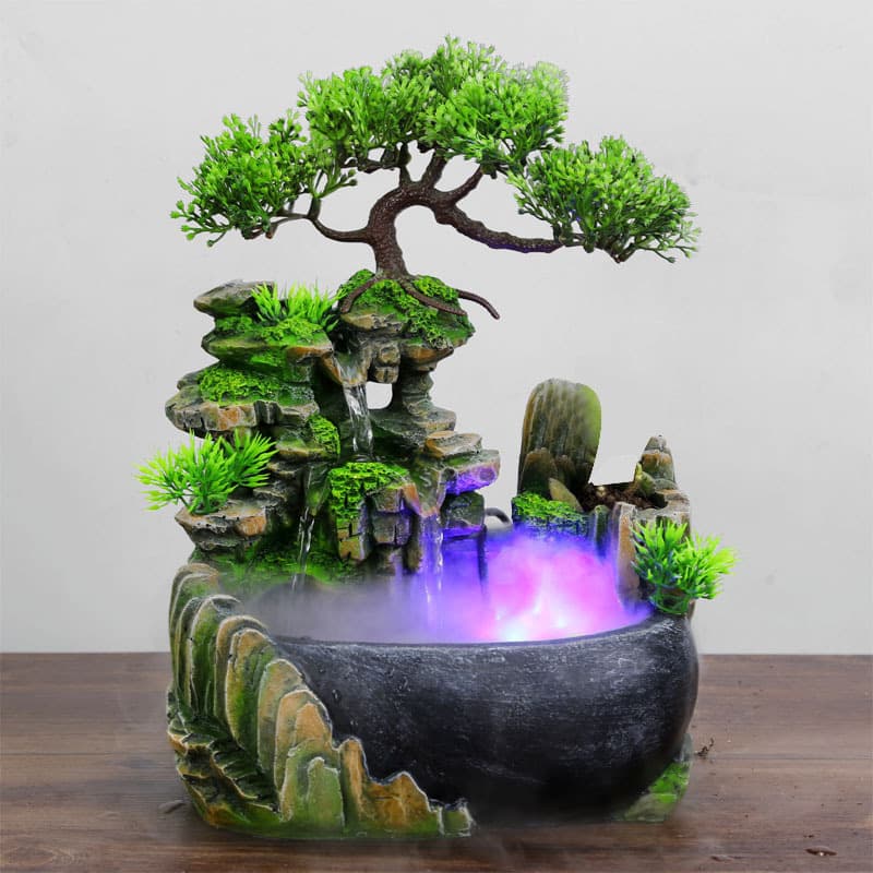 Creative Gift Mini Rockery Water Fountain Desktop Decoration Humidifier Office Craft Yingshuo Zhuyou