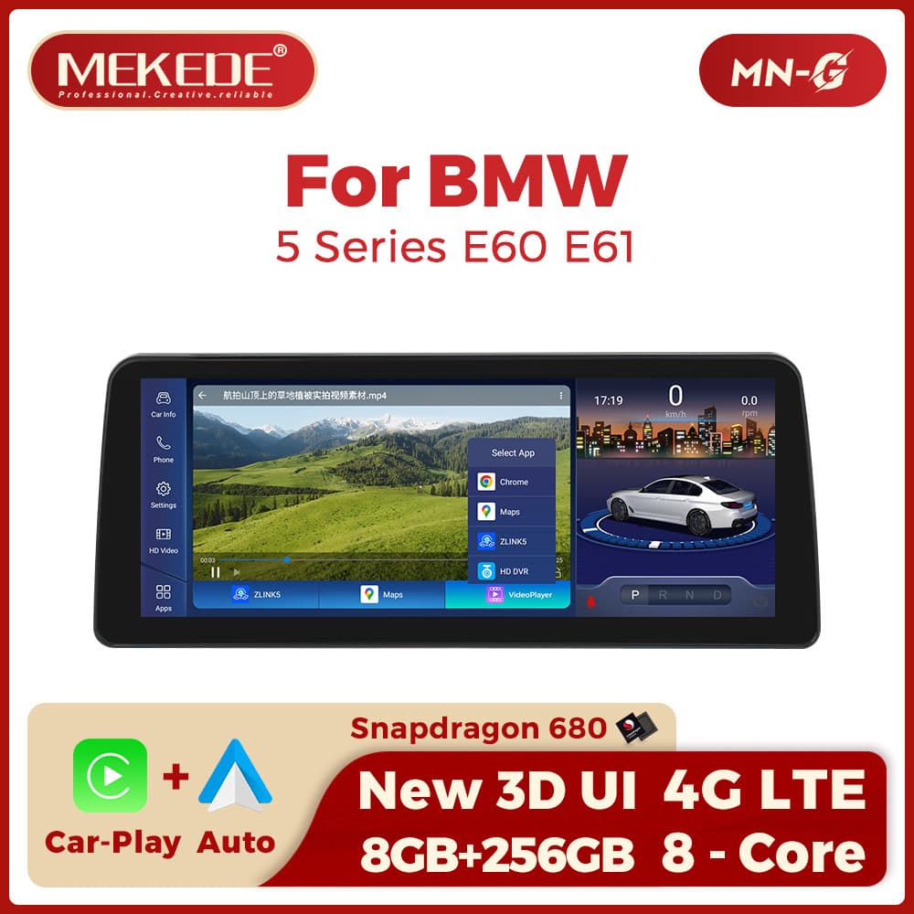 12.3-inch Android Car Navigation Radio for BMW 5 Series E60 04-10 with Bluetooth Carplay