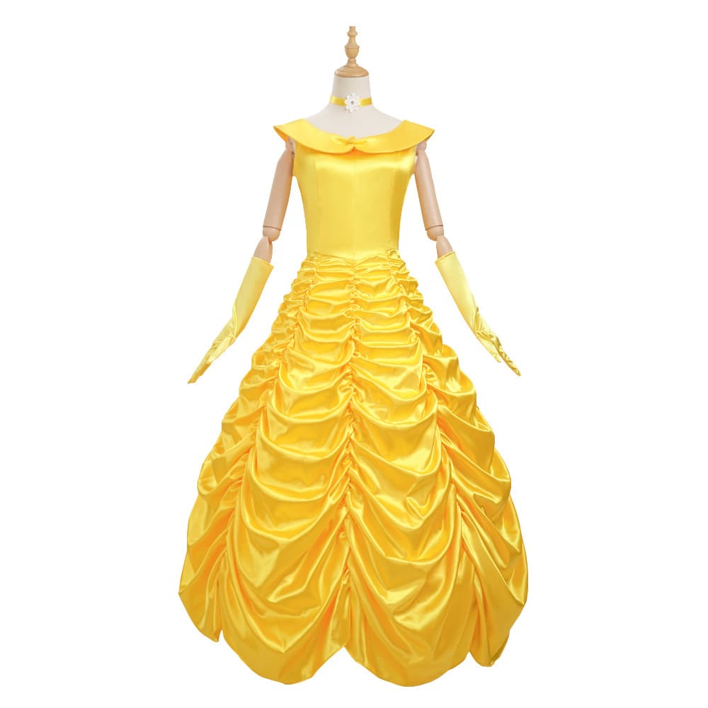 Halloween Cos Dress Green Tale Beauty and Beast Belle Dress Cosplay Performance Costume Women