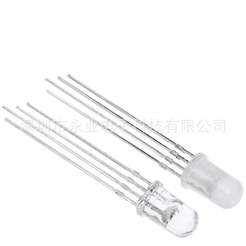 Frosted Clear Common Cathode Anode Full Color LED 5MM Four-Pin Red Green Blue RGB 10 Pcs