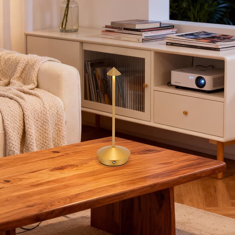 Cross-border LED Metal Pointed Small Desk Lamp USB Rechargeable Creative Night Light Bedside Restaurant Bedroom Bar Atmosphere Light