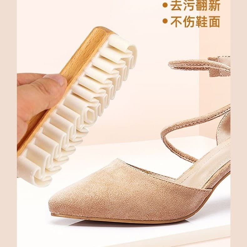 Suede Shoe Brush with Adhesive, Cleaning Brush for Dirt Removal, Dusting and Shoe Polishing Brush for Snow Boots, Suede and Nubuck Leather, Soft Bristle Shoe Brush