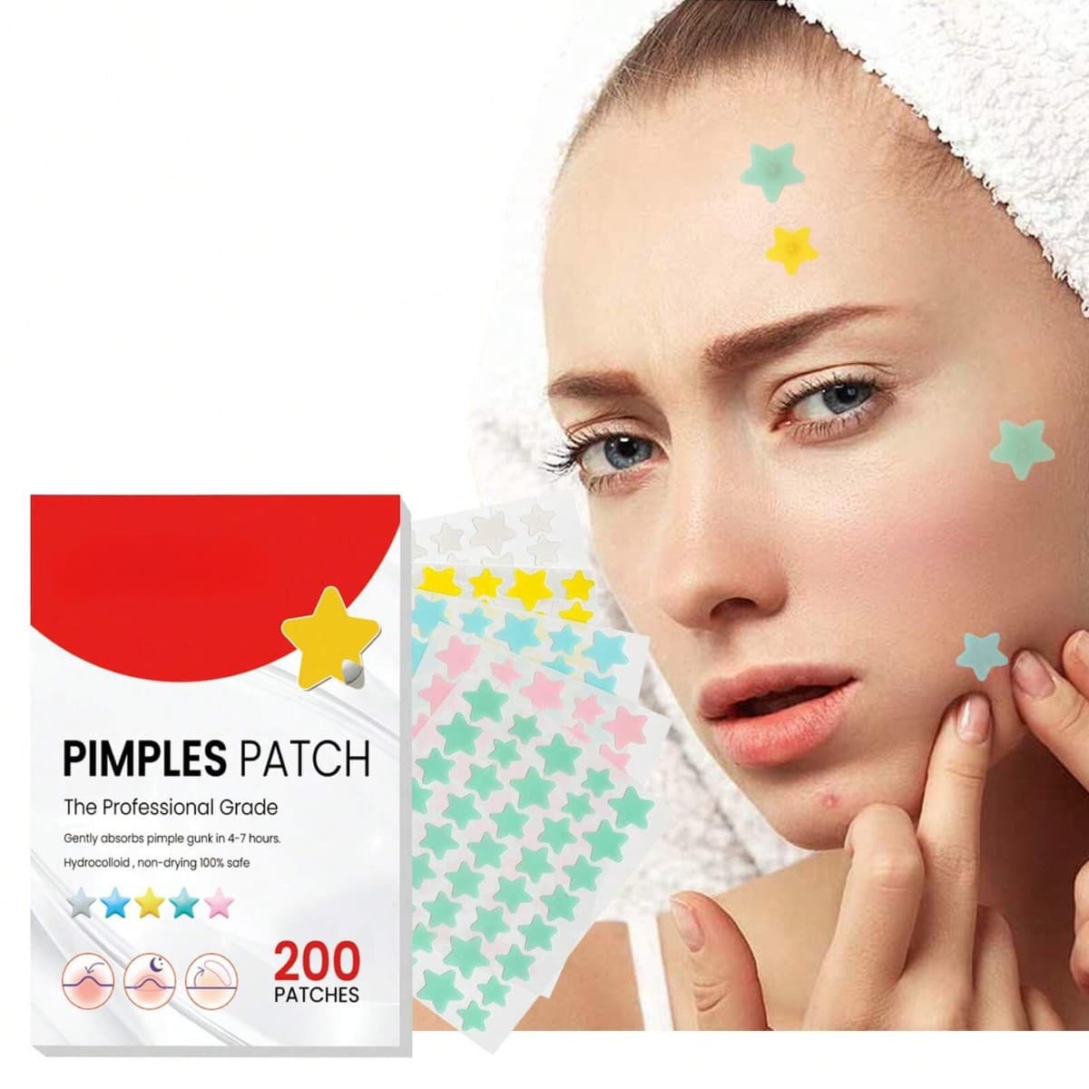 200 pieces of acne stickers party stickers heart-shaped stickers star decoration stickers Halloween acne stickers in stock