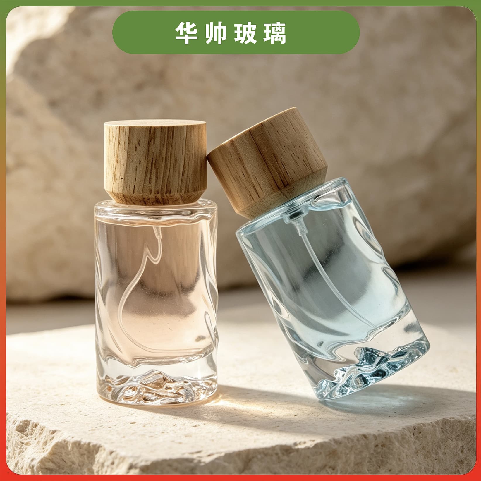 New design 50ML cylindrical wave pattern volcanic bottom perfume bottle transparent glass perfume bottle Perfume Bottle