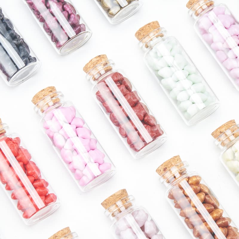 Glass Bottled Lucky Star Fire Paint Wax Particles 48 Colors Five-Pointed Star Envelope Sealing Wax Cork Bottled Fire Paint Wax Label Seal