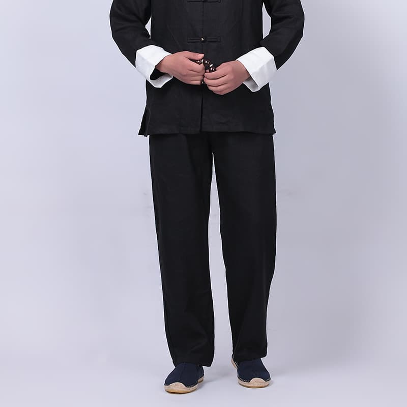 Linseed Casual Pants Men's Mid-Young Long Straight-Leg Thin Cotton-Linen Summer Breathable Comfortable Business Casual Trousers