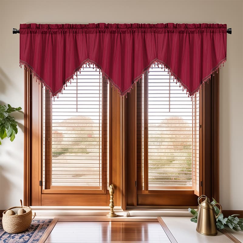 Factory Direct Curtain Valance Short Curtain Solid Color Curtain Triangle Valance Kitchen Curtain Small Curtain Rod Pocket Curtain Ready Made