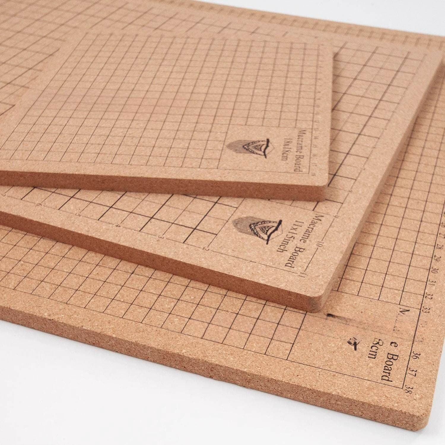 Macrame Knotting Grid Cork Board, DIY Yarn Handcraft Cotton Rope Weaving Fixing Tool, Cork Board