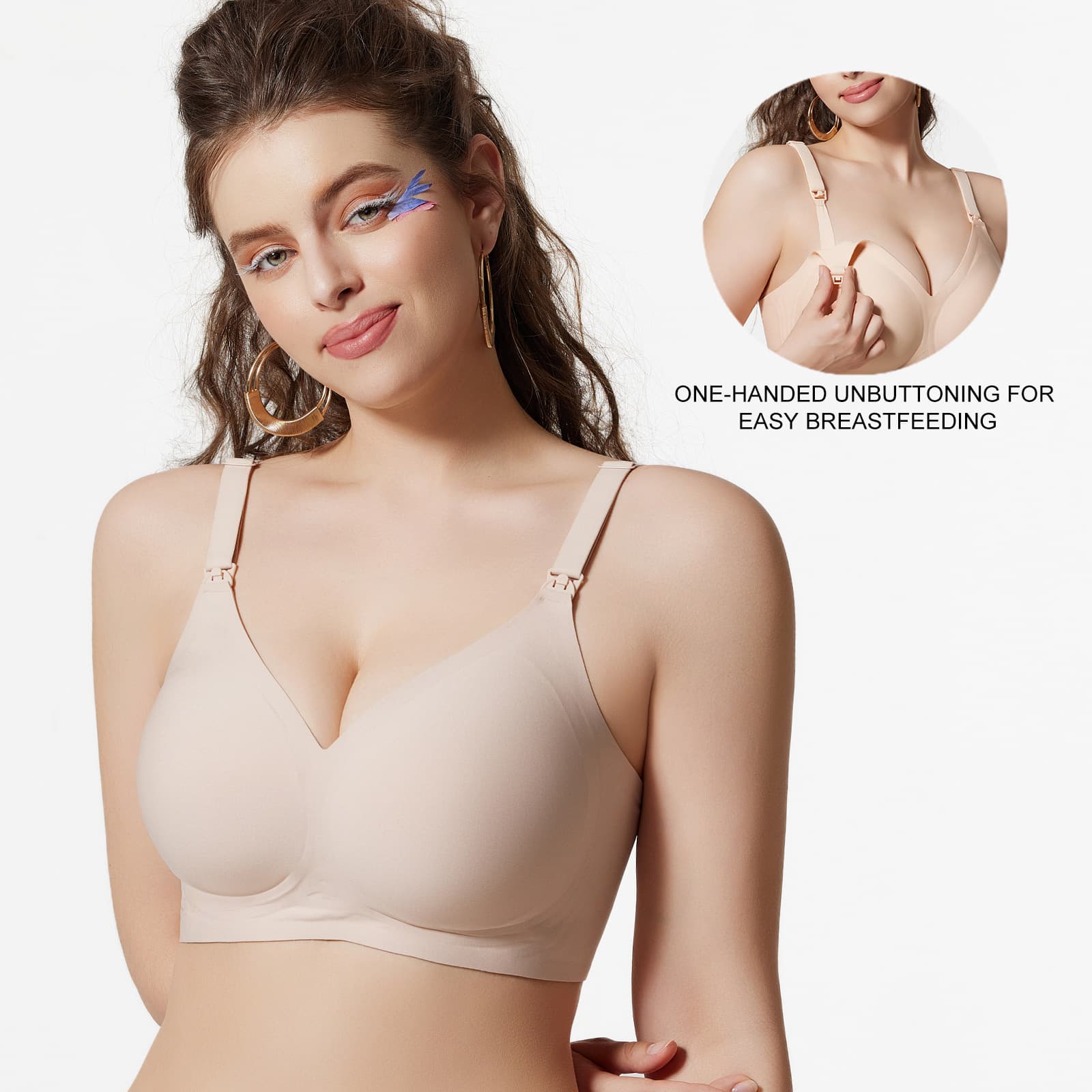 Cross-border exclusive supply of seamless maternity bras, wire-free nursing bras, plus-size best-selling products on Amazon, and foreign trade.