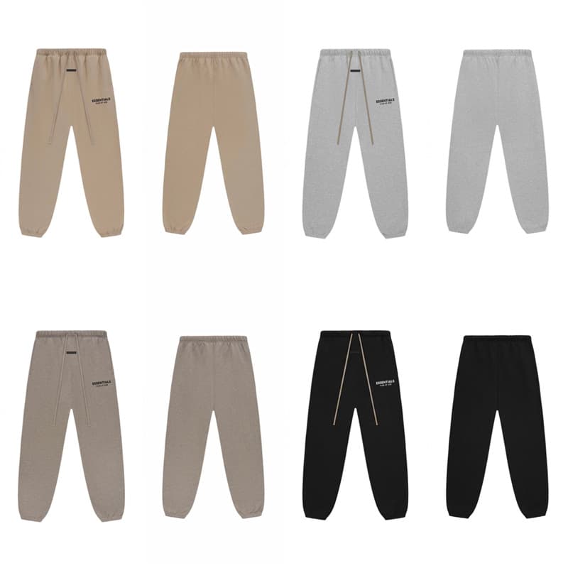 2026 Fall/Winter New High Version FOG Essentials Line Pressed Small Letter Fleece-Lined Trousers, Loose and Casual for Men and Women