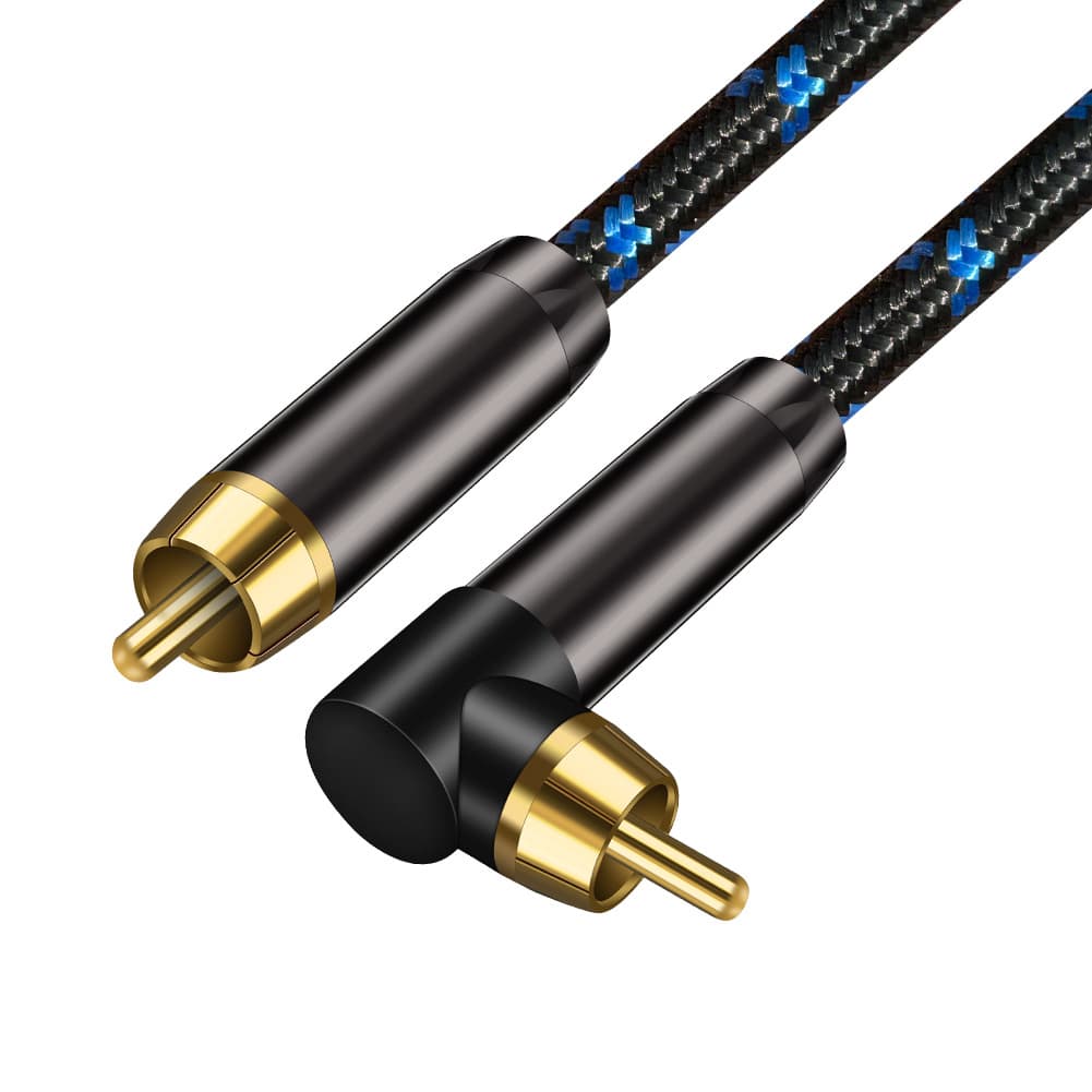 Straight to Right Angle COAXIAL Digital Coaxial SPDIF TV Amplifier Connection Cable RCA Male to Male Digital Audio Cable