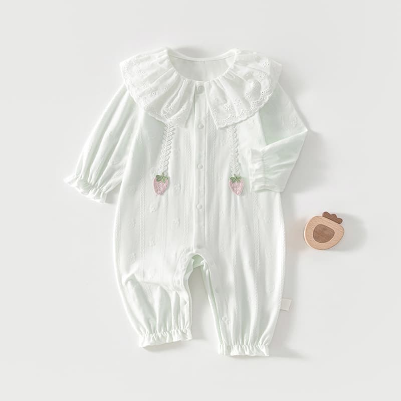 Baby summer long-sleeved jumpsuit, baby summer ultra-thin mesh jacquard robe, children's monk suit, newborn crawl suit