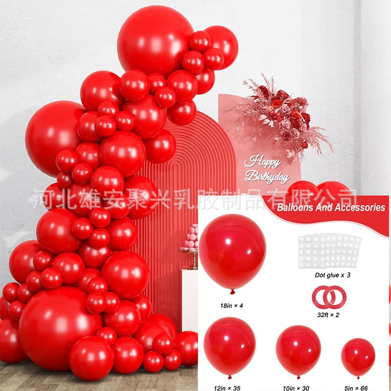 New Cross-Border Solid Color 137pcs Balloon Chain Set Birthday Party Decoration Balloon Kit for Wedding